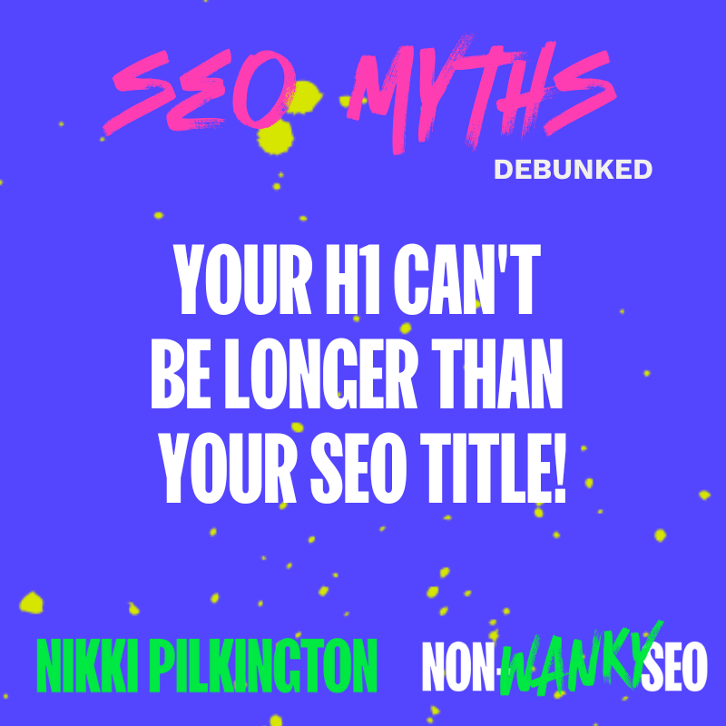 Your h1 can't be longer than your seo title!