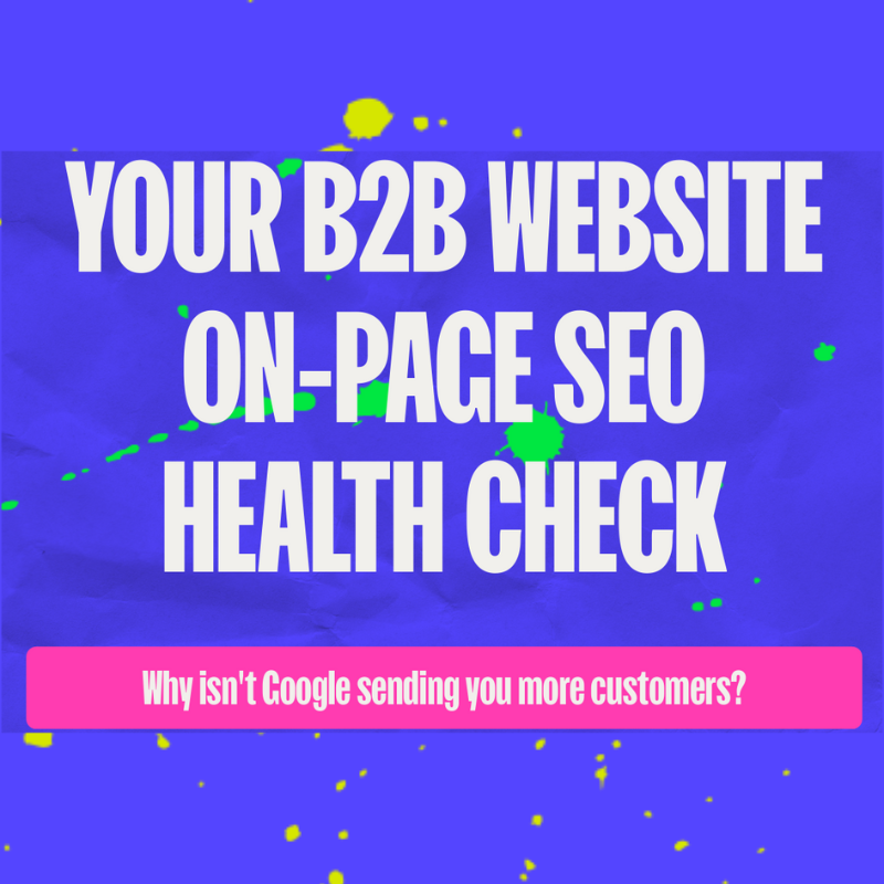 Your b2b on page seo health check