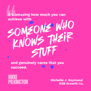 Testimonial from michelle j. Raymond, for nikki pilkington seo